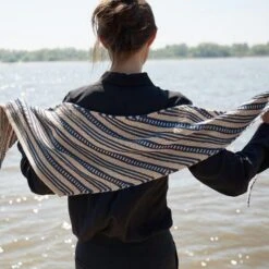 Contact [Knitting Pattern - PDF](Contact Knitting Pattern) -Tangled Yarn Store ContactShawlRosyGreenWool 3