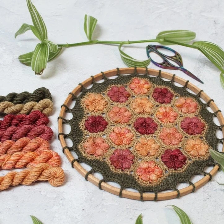 Peach Blossom Mandala Kit(Pineapple Fibre Art Peach Blossom Mandala Kit) 3 Peach Blossom Mandala Kit(Pineapple Fibre Art Peach Blossom Mandala Kit) - Image 3