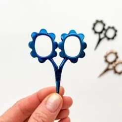 Small Flower Scissors(Small Flower Scissors) -Tangled Yarn Store small flower scissors metallic blue